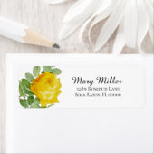 Yellow Rose Return Address Label ラベル (インサイチュ)