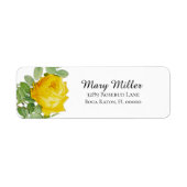 Yellow Rose Return Address Label ラベル (正面)