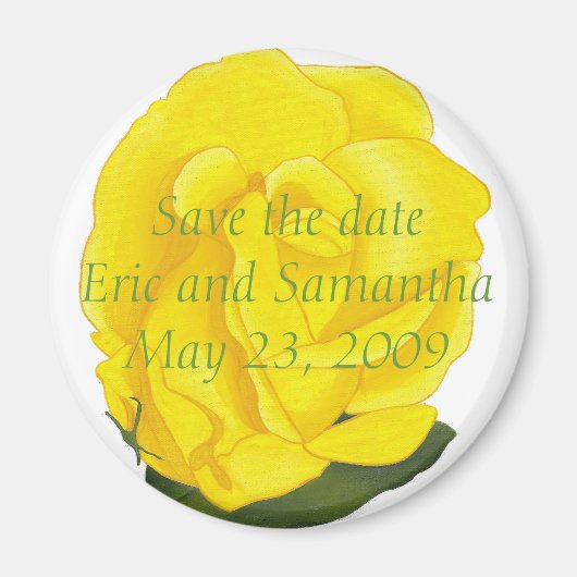 Yellow rose, Save the date wedding magnets マグネット (正面)