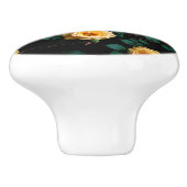 Yellow Rose Shabby Chic Floral セラミックノブ (側面)