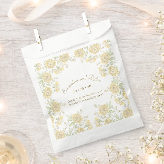 Yellow Rose Wedding フェイバーバッグ (クリップ留めされた状態)