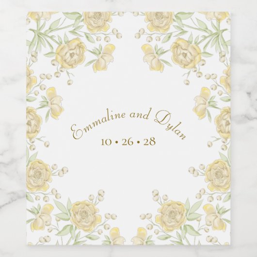 Yellow Rose Wedding ワインラベル (シングルラベル)