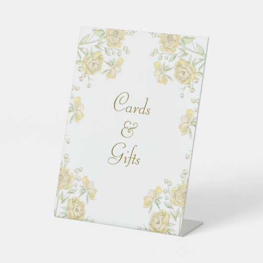 Yellow Rose Wedding Cards Gift Sign 台座サイン (正面)