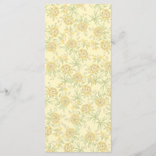 Yellow Rose Wedding Menus メニュー (裏面)