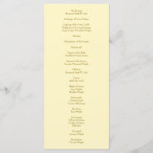 Yellow Rose Wedding Programs メニュー (裏面)