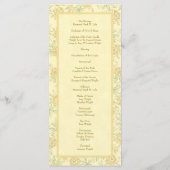 Yellow Rose Wedding Programs メニュー (裏面)