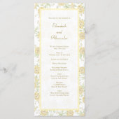 Yellow Rose Wedding Programs メニュー (正面)
