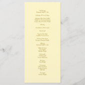 Yellow Rose Wedding Programs メニュー (裏面)