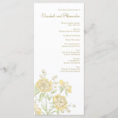 Yellow Rose Wedding Programs メニュー (正面)