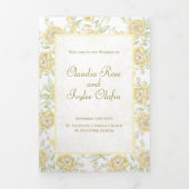 Yellow Rose Wedding Programs 三つ折りプログラム (カバー)