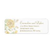 Yellow Rose Wedding Return ADdress ラベル (正面)