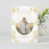 Yellow Rose Wedding Save the Date 招待状 (スタンド正面)