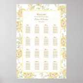 Yellow Rose Wedding Seating Chart ポスター (正面)