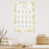 Yellow Rose Wedding Seating Chart ポスター (キッチン)
