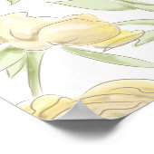 Yellow Rose Wedding Seating Chart ポスター (角)