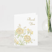 Yellow Rose Wedding Thank You Cards 招待状 (正面)