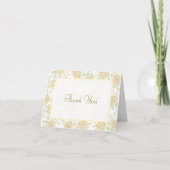 Yellow Rose Wedding Thank You Cards 招待状 (正面)
