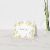 Yellow Rose Wedding Thank You Note Card 招待状 (正面)