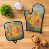Yellow Roses 鍋つかみ&鍋敷きセット (トップダウン)