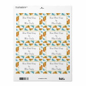Yellow Roses Blue Flowers Craft or Soap Label ラベル (フルシート)