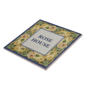 Yellow Roses Custom House Name Plate Sign Plaque タイル (側面)