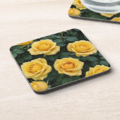 Yellow Roses Hard Plastic Coasters コースター (左側)