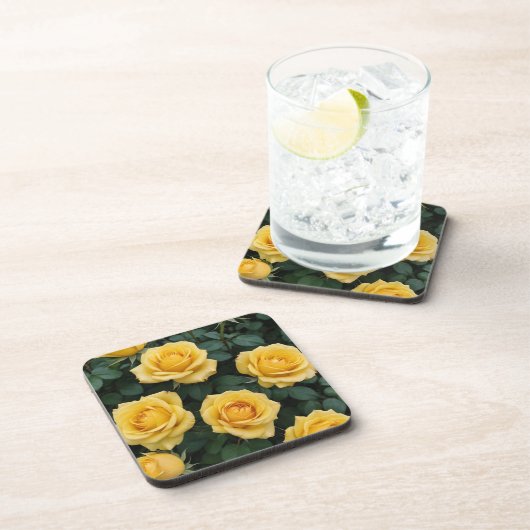 Yellow Roses Hard Plastic Coasters コースター (右側)