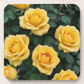 Yellow Roses Hard Plastic Coasters コースター (正面)