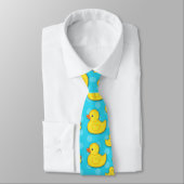 Yellow Rubber Duck Light Blue Bath Neck Tie ネクタイ (タイ)