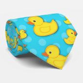 Yellow Rubber Duck Light Blue Bath Neck Tie ネクタイ (ロール)
