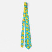Yellow Rubber Duck Light Blue Bath Neck Tie ネクタイ (裏面)
