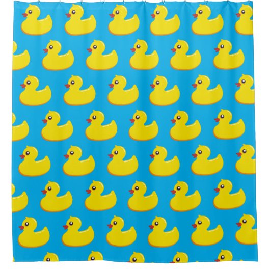 yellow rubber duck pattern  シャワーカーテン (正面)