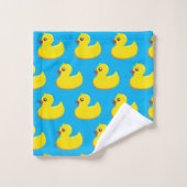 yellow rubber duck pattern  バスタオルセット (ウォッシュタオル)