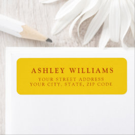 Yellow Rustic Minimalist Elegant Return Stickers ラベル
