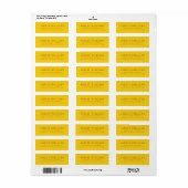 Yellow Rustic Minimalist Elegant Return Stickers ラベル (フルシート)