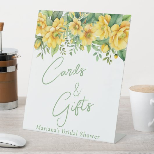 Yellow Sage Floral  Bridal Shower Cards & Gifts 台座サイン (インサイチュ)