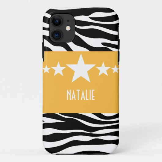 Yellow Sassy Star Zebra BT iPhone 5ケース Case-Mate iPhoneケース (裏面)
