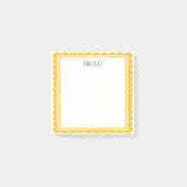 Yellow Scallop CUSTOM Chic Monogram Personalized ポストイット (正面)