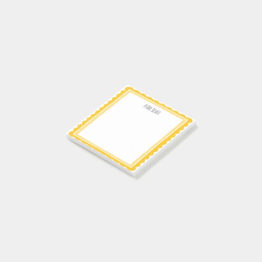 Yellow Scallop CUSTOM Chic Monogram Personalized ポストイット (アングル)