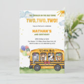 Yellow School Bus 2nd birthday Wheels on the Bus 招待状 (スタンド正面)