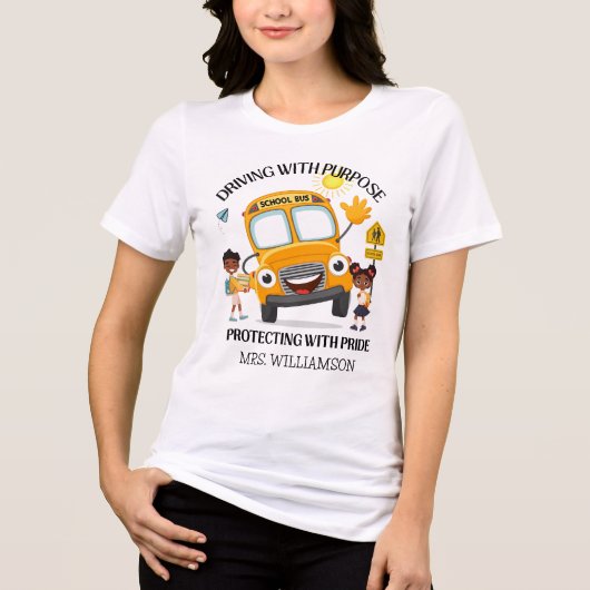 Yellow School Bus Driver トライブレンドＴシャツ (正面)