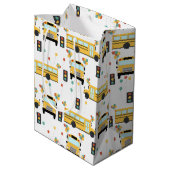 Yellow School Bus Kids Birthday Party ミディアムペーパーバッグ (裏面アングル)