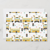 Yellow School Bus Kids Birthday Party Custom Photo 招待状 (裏面)