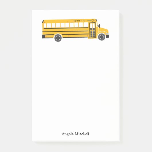 Yellow School Bus Personal Stationery ポストイット (正面)