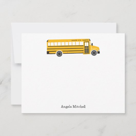 Yellow School Bus Personal Stationery 招待状 (正面)