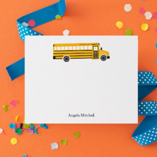 Yellow School Bus Personal Stationery 招待状