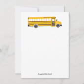 Yellow School Bus Personal Stationery Flat Cards サンキューカード (正面)