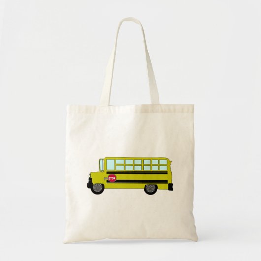 Yellow School Bus with Stop Sign トートバッグ (正面)