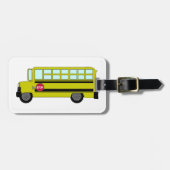 Yellow School Bus with Stop Sign ラゲッジタグ (正面横)