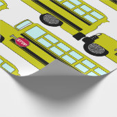 Yellow School Bus with Stop Sign ラッピングペーパー (角)